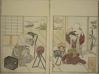 An illustration from Picture Book of the Evergreens (Ehon tokiwagusa) (1731)