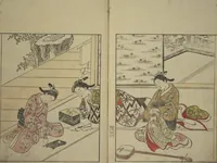 An illustration from Picture Book of the Evergreens (Ehon tokiwagusa) (1731)