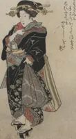 An illustration from Book of Humorous Poems "Hundred Thousand Birds" (Kyōka momochidori 狂歌百千鳥) (1830)
