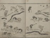 Picture 10 of 30 from Abbreviated Drawing Styles (Ryakuga shiki 略画式 (人物) (Figures) (1795), leaf 12