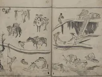 An illustration from Abbreviated Drawing Styles (Ryakuga shiki 略画式 (人物) (Figures) (1795)