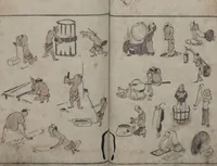 An illustration from Abbreviated Drawing Styles (Ryakuga shiki 略画式 (人物) (Figures) (1795)