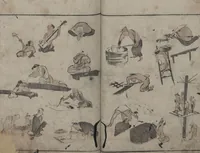 Picture 14 of 30 from Abbreviated Drawing Styles (Ryakuga shiki 略画式 (人物) (Figures) (1795), leaf 16