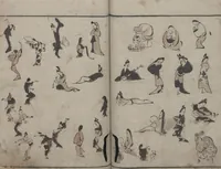 Picture 16 of 30 from Abbreviated Drawing Styles (Ryakuga shiki 略画式 (人物) (Figures) (1795), leaf 18