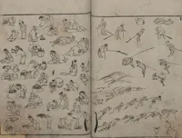 An illustration from Abbreviated Drawing Styles (Ryakuga shiki 略画式 (人物) (Figures) (1795)