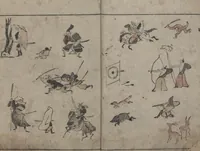 Picture 7 of 30 from Abbreviated Drawing Styles (Ryakuga shiki 略画式 (人物) (Figures) (1795), leaf 9