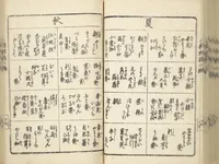 An illustration from Handbook of Fashionable Cuisine for the Epicures of Edo (Edo ryūkō ryōri tsū taizen) (1822)