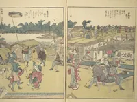 An illustration from Panoramic Views of Both Banks of the Sumida River at a Glance (Ehon Sumidagawa ryōgan ichiran) : [volume 2] (1801)