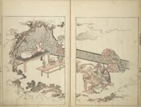 An illustration from Collection of Famous Kyōka Poems Selected by Shakuyakutei (Shakuyakutei bunshū shohen) : [volume 3] (1834)