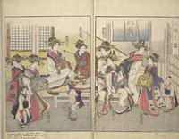 An illustration from Yoshiwara Picture Book of New Year’s Festivities (Seirō ehon nenjū gyōji) : [volume 2] (1804)