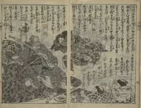 An illustration from Chaps. 4, 5 of Legends of the Dog Warriors (Hakkenden) : [volume 1] (1860)