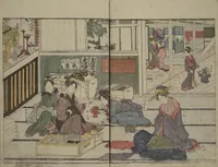 An illustration from Picture Book of Modern Figures of Fashion (Ehon imayō sugata) : [volume 2] (1802)