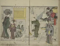 An illustration from Picture Book of Modern Figures of Fashion (Ehon imayō sugata) : [volume 1] (1802)