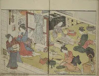An illustration from Picture Book of Modern Figures of Fashion (Ehon imayō sugata) : [volume 1] (1802)
