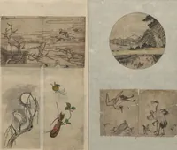 An illustration from Album of Sketches for Lacquer Decoration (Makie shitae no zu? 蒔絵下絵の図) (1839)