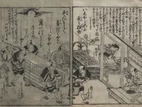 An illustration from The Style of Woman's Fashion (Jochū ehon fūzoku yō 女中絵本風俗容) (1787)