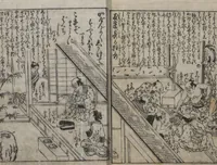 An illustration from The Style of Woman's Fashion (Jochū ehon fūzoku yō 女中絵本風俗容) (1787)
