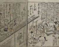 An illustration from The Style of Woman's Fashion (Jochū ehon fūzoku yō 女中絵本風俗容) (1787)