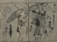 An illustration from The Style of Woman's Fashion (Jochū ehon fūzoku yō 女中絵本風俗容) (1787)