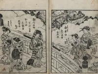 An illustration from The Style of Woman's Fashion (Jochū ehon fūzoku yō 女中絵本風俗容) (1787)