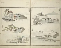 An illustration from How to Draw Landscapes Simply (Sansui ryakugashiki) (1800)