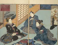 Picture 2 of 13 from A Bedside Guide to the Colors of Love in Spring (Shunshoku neya no shiori) : [volume 3] (1850), leaf 3