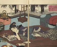 Picture 4 of 13 from A Bedside Guide to the Colors of Love in Spring (Shunshoku neya no shiori) : [volume 3] (1850), leaf 6