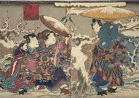 An illustration from Weighing the Goods of Love (Enshoku shinasadame) : [volume 3] (1830)