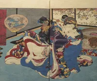 An illustration from Weighing the Goods of Love (Enshoku shinasadame) : [volume 1] (1830)
