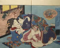 An illustration from Weighing the Goods of Love (Enshoku shinasadame) : [volume 1] (1830)
