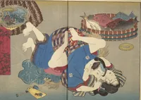An illustration from Weighing the Goods of Love (Enshoku shinasadame) : [volume 2] (1830)