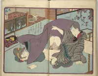 An illustration from A Bedside Guide to the Colors of Love in Spring (Shunshoku neya no shiori) : [volume 1] (1850)