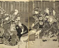 An illustration from Yakusha kijinden : shohen : Volume 1 / Tatekawa Enba sen; Utagawa Kunisada [ga] (1832)
