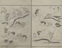 An illustration from Abbreviated Drawing Styles for Figures (Jinbutsu ryakuga shiki 人物 略画式) (1795)