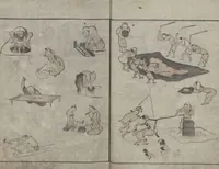 An illustration from Abbreviated Drawing Styles for Figures (Jinbutsu ryakuga shiki 人物 略画式) (1795)