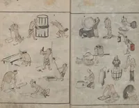 An illustration from Abbreviated Drawing Styles for Figures (Jinbutsu ryakuga shiki 人物 略画式) (1795)
