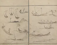 An illustration from Abbreviated Drawing Styles for Figures (Jinbutsu ryakuga shiki 人物 略画式) (1795)