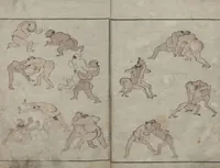 An illustration from Abbreviated Drawing Styles for Figures (Jinbutsu ryakuga shiki 人物 略画式) (1795)