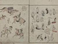 An illustration from Abbreviated Drawing Styles for Figures (Jinbutsu ryakuga shiki 人物 略画式) (1795)