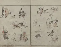 An illustration from Abbreviated Drawing Styles for Figures (Jinbutsu ryakuga shiki 人物 略画式) (1795)