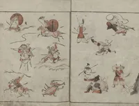 An illustration from Abbreviated Drawing Styles for Figures (Jinbutsu ryakuga shiki 人物 略画式) (1795)