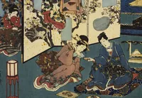 An illustration from Sono sugata yukari no utsushie (1852)