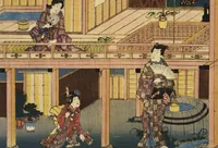 An illustration from Sono sugata yukari no utsushie (1852)