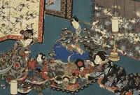 An illustration from Sono sugata yukari no utsushie (1852)