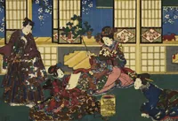 An illustration from Sono sugata yukari no utsushie (1852)