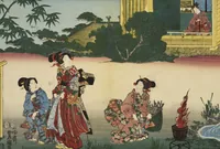 An illustration from Sono sugata yukari no utsushie (1852)