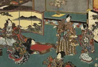 An illustration from Sono sugata yukari no utsushie (1852)