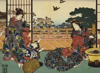 An illustration from Sono sugata yukari no utsushie (1852)