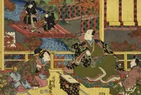 An illustration from Sono sugata yukari no utsushie (1852)