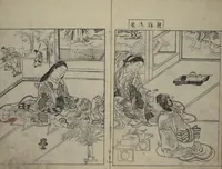 An illustration from Picture Book of the Evergreens (Ehon tokiwagusa) (1731)